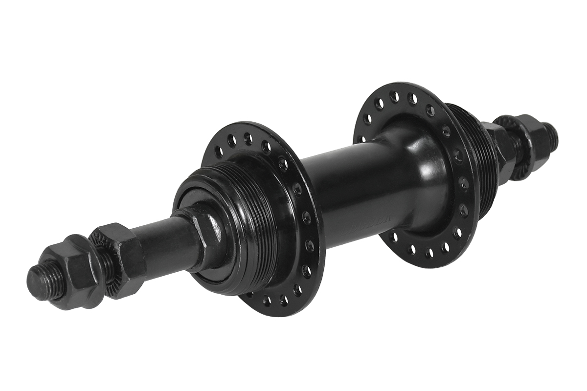 Втулка задняя FR-09R DISC 36H 3/8*135*175мм,сталь, на гайках, под резьбовой ротор, черная Втулка задняя FR-09R DISC 36H 3/8*135*175мм,сталь, на гайках, под резьбовой ротор, черная