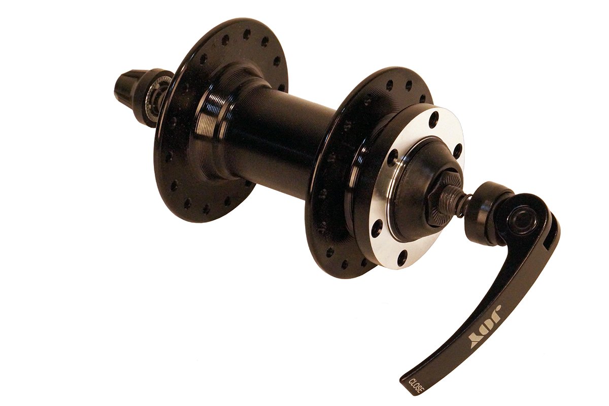 Втулка передняя JY-D041DSE DISC 14G*32H, крепление IS6, черная Втулка передняя JY-D041DSE DISC 14G*32H, крепление IS6, черная