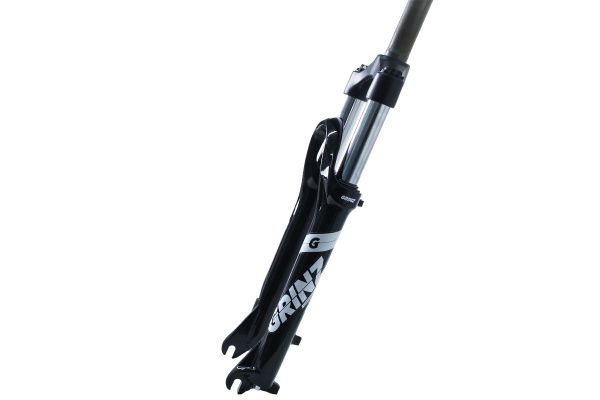 Вилка GRINZ ES 443 AMS 26"*1.1\8" ход 100мм, локаут механический, предварительное сжатие, алюминтиевая,безьрезьбовая, черная\белая, 2,5кг Вилка GRINZ ES 443 AMS 26"*1.1\8" ход 100мм, локаут механический, предварительное сжатие, алюминтиевая,безьрезьбовая, черная\белая, 2,5кг